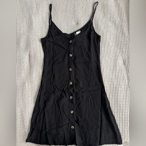 Black lightweight button-up dress